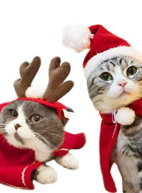 Christmas Decorations Pet Clothes Cat Dog Santa Red Scarf Ha