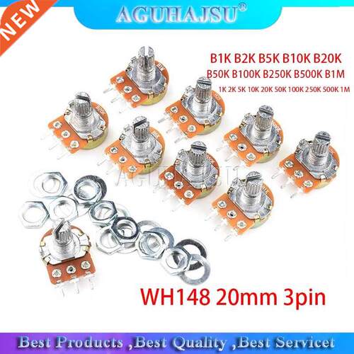 2pcs WH148 20mm pin Potentiometer B1K B2K B5K B10K B20K B50
