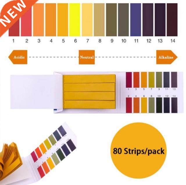 80 Strips/pack PH 1-14 Litmus Paper Full PH Tester Papers Co