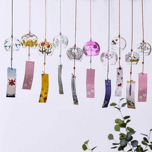 1PC Japanese Wind Bell Japan Wind Chimes Handmade Glass Furi