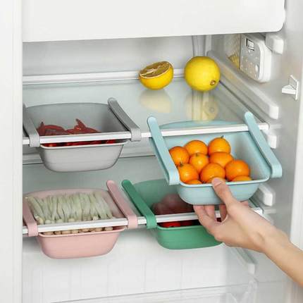 Fridge Organizer Storage Rack Kitchen Freezer Shelf Pull-out