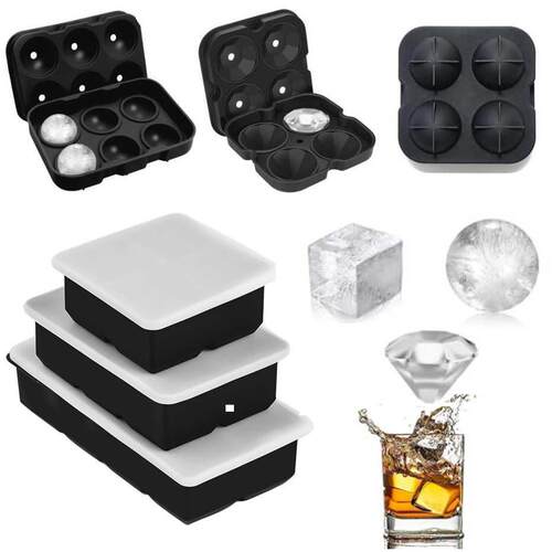 Ball Square Diamond Shape Ice Cube Mold Whisky Wine Cool Dow