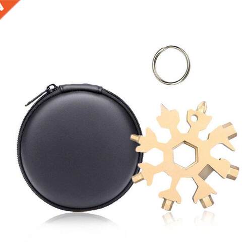 Multifunctional 18 In 1 Snowflake Multi Pocket Tool Keyring