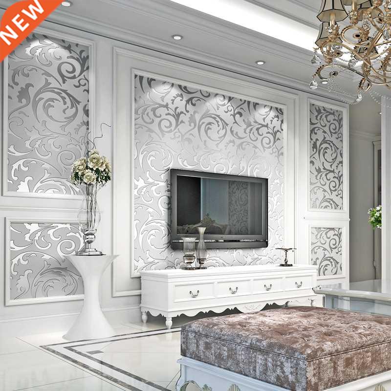 Luxury Damask Gold Silver Wallpaper For Walls 3D Non-woven W