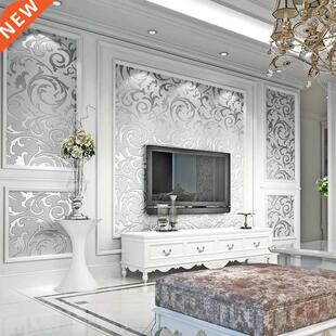 Luxury Damask Gold Silver Wallpaper For Walls 3D Non-woven W