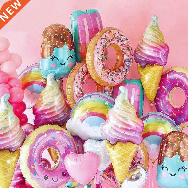 32Inch Donut globos Foil Blloon Fruit Ice Crem Helium Bll