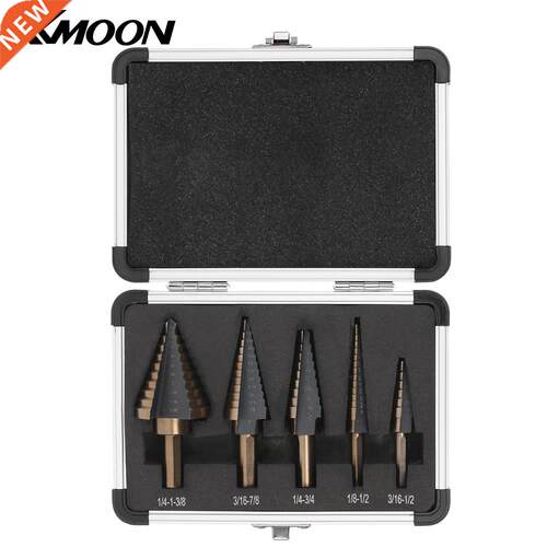 5pcs High Speed Steel Large Cobalt Step Drill HSS Step Titan
