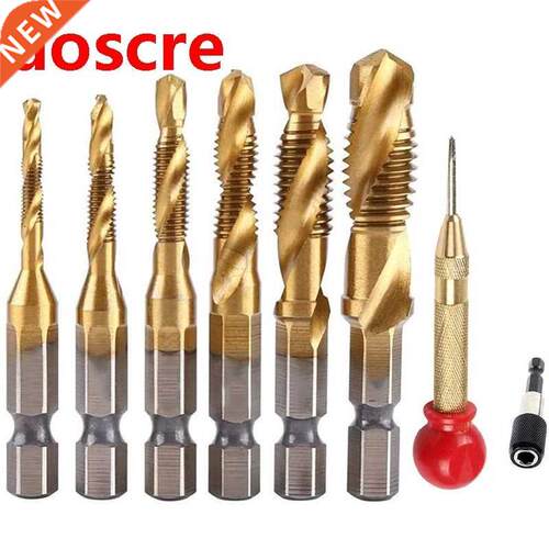 8Pcs HSS Spiral Combination Drill and Tap Bits with Automati