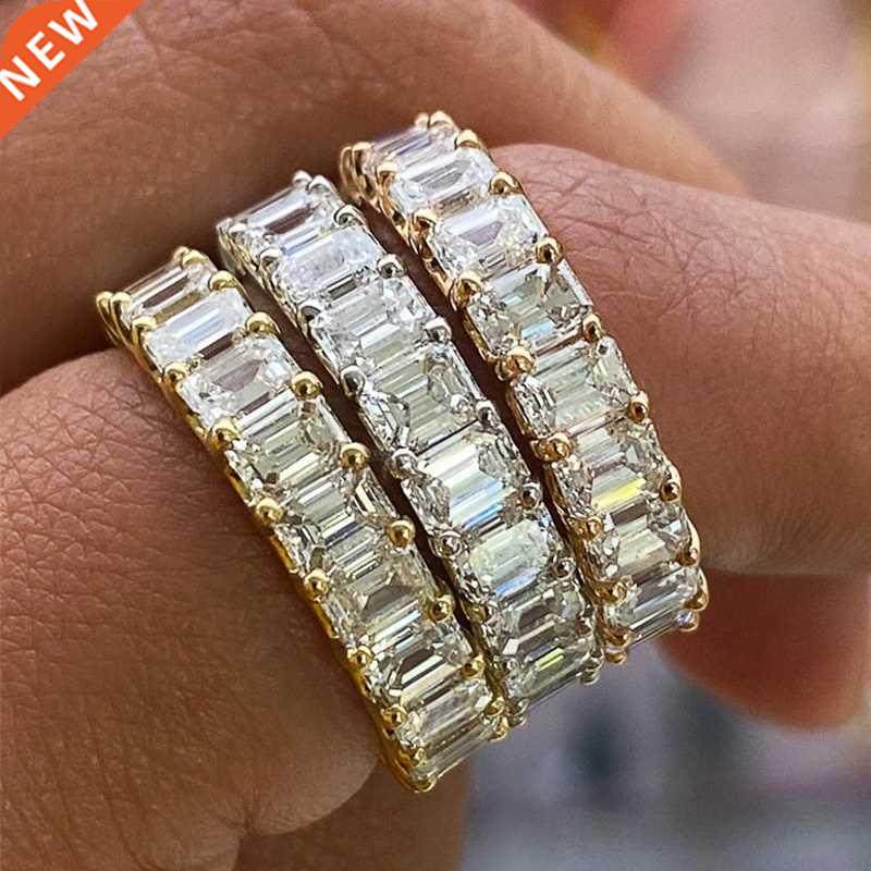 Huitan Luxury Micro Paved Square Cubic Zirconia Promise Love