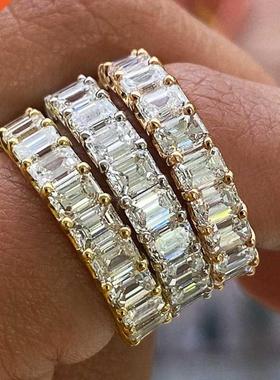 Huitan Luxury Micro Paved Square Cubic Zirconia Promise Love