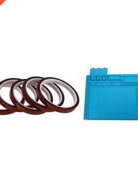 5 Rolls 10Mmx33m Heat Resistant Tape With ESD Heat Insulatio