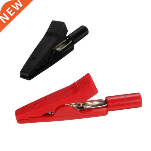 2Pcs Crocodile Car Caravan Van Test Lead Clips 2MM 10A Red +