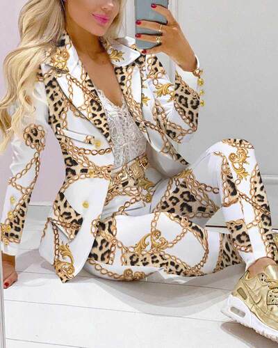 2021 Femme Formal Jacket & Trousers Office Lady Outf