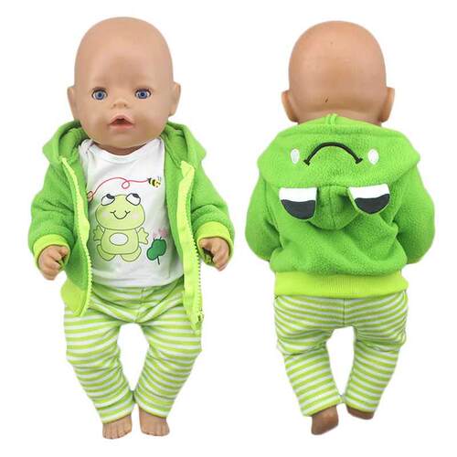 2022 New Cute frog Suits Fit For 4cm Baby Doll 17 Inch Rebo