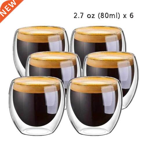 Double Wall Glass Clear Handmade Heat Resistant Tea Drink Cu