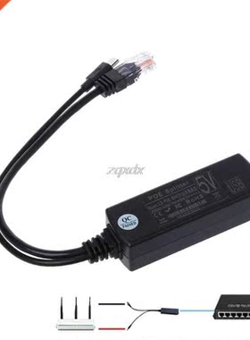 Power Over 48V To 5V 2.4A Active  Splitter Micro USB Plug