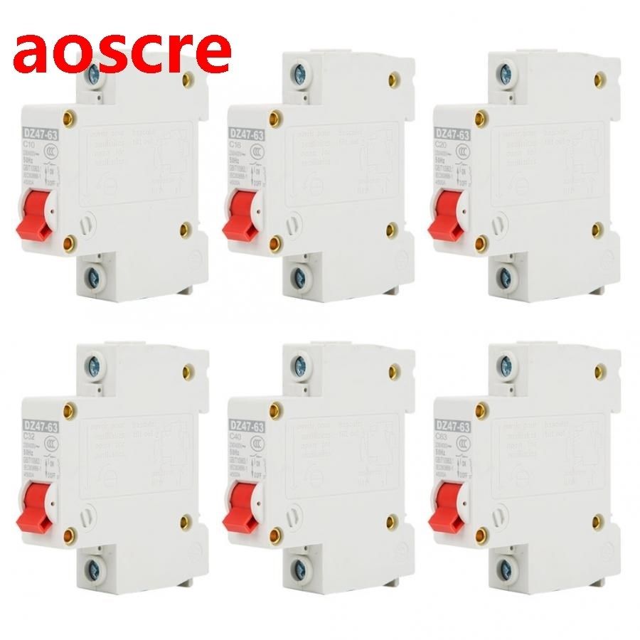 12Pcs 1P MCB Circuit Breaker Intelligent Miniature Household