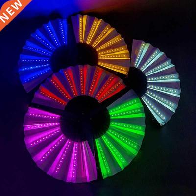 1pc Led Luminous Folding Fan 13inch Party Colorful Fan Weddi