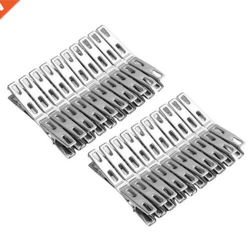 40Pcs Stainless Steel Clothes Clips Metal Laundry Pegs Stron
