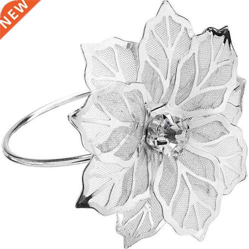 12 Pcs 3D Floral Metal Napkn Rngs Holder Dnner Weddng To