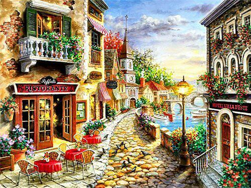 Huacan Diamond Painting Scenic 5D Diamonds Mosaic Seaside Pi