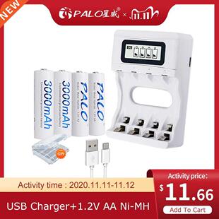 4Pcs 3000mAh Ni-MH AA Battery 1.2V 2A AA Rechargeable Batter