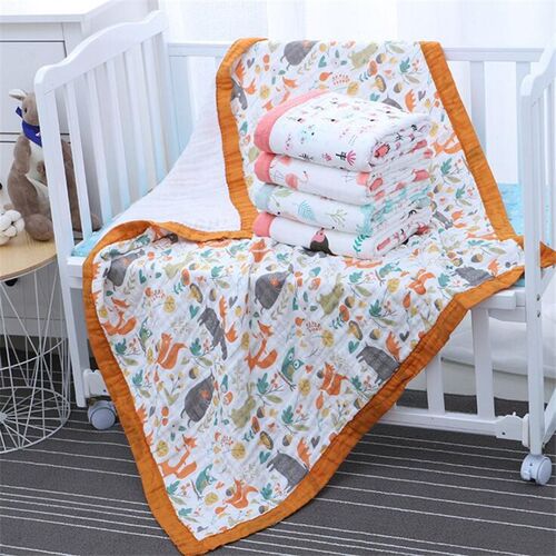 Muslin Cotton Blanket Swaddle Baby Kids 6-Layers Infant Brea