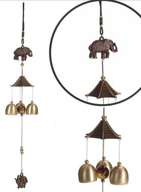 Elephant Wind Chimes Hanging Lucky Copper Wind-bell Outdoor