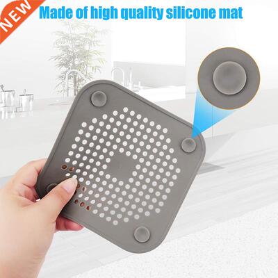 Square Drain Cover for Shower Drain Hair Catcher Flat Silic