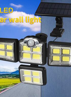000LM 198COB LED Solar Light Outdoor Motion Sensor 4Heads