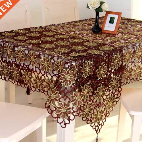 Round Tablecloth For Table Wedding Crochet Coffee Color Rect
