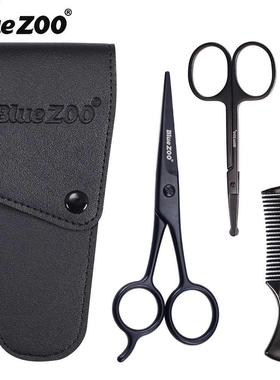 BlueZOO Scissors Set Mustache comb nose hair cut beard Sciss