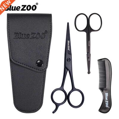 BlueZOO Scissors Set Mustache comb nose hair cut beard Sciss