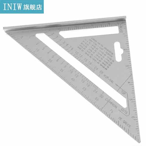 7 Inch Silver Aluminium Alloy Triangle Angle Protractor with
