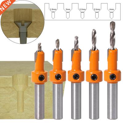 8mm Shank HSS Woodworking Countersink Router Drill Bits Set