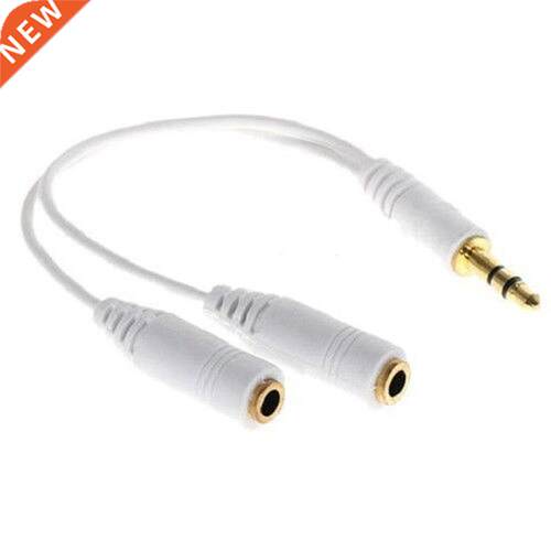 Cable splitter of white earphones 3.5 mm 1 Male Jack output