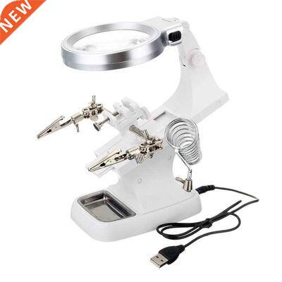 Helping Hand LED Magnifying Soldering IRON STAND Lens Magnif