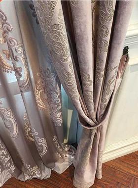 High-end Velvet Gilded Curtains for Living Dining Room Bedro