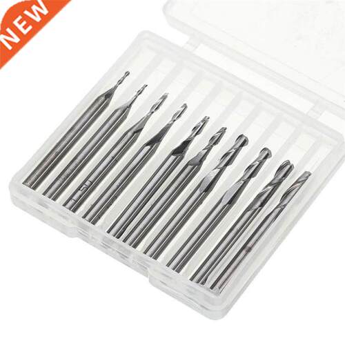10Pcs/Set Ball Nose End Milling Cutter Set Carbon Steel 1mm-