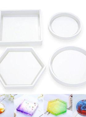 1Pcs DIY Coaster Mold Resin Epoxy Tea Coaster Molds Silicone