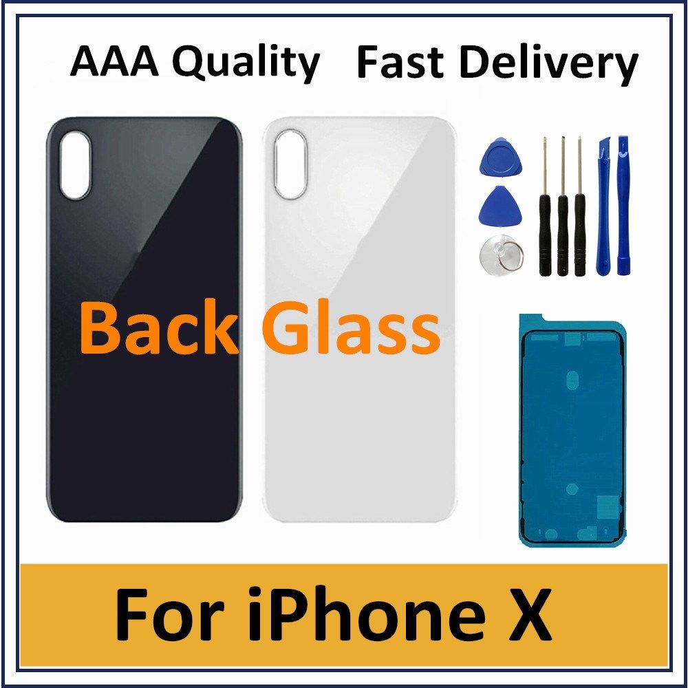 1PCS Back Glass For iphone X Back Housing Battery Cover Rear