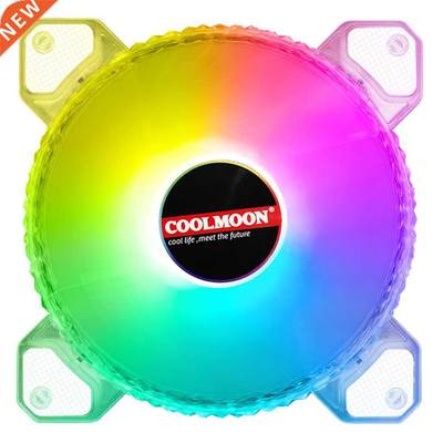 COOLMOON 120mm Coolng Fan Mute RGB 4PN 12V Lghtng Fan De