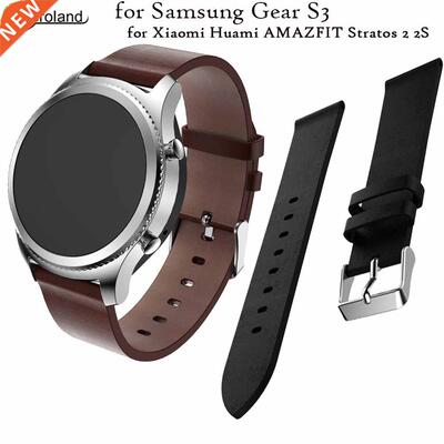 22mm Genuine Leather watch strap Band for Samsung Gear S3 F