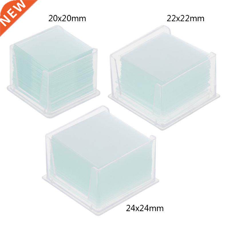 100 Pcs Transparent Square Glass Slides Coverslips Coverslid