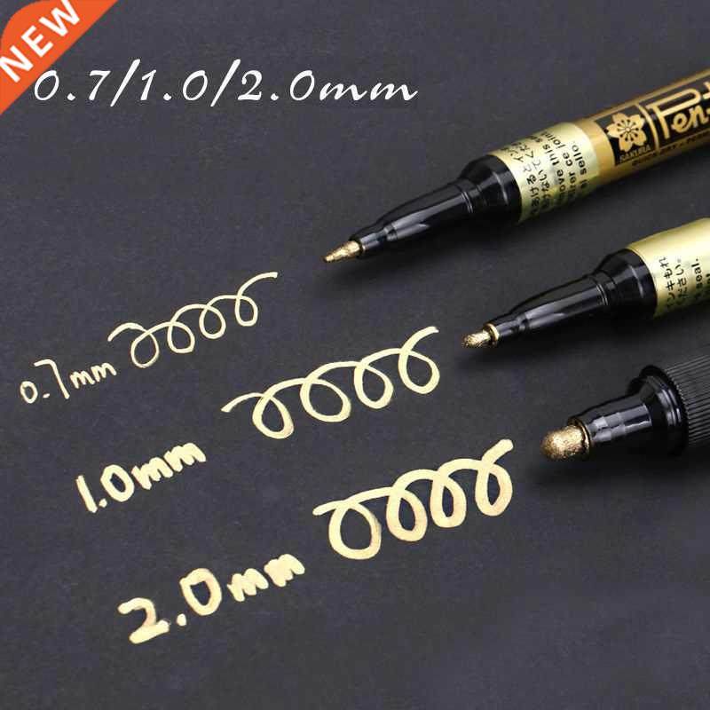 Silver Gold Permanent Metallic Marker Pens 0.7/1.0/2.0mm Stu