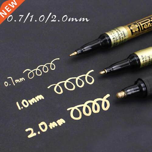 Silver Gold Permanent Metallic Marker Pens 0.7/1.0/2.0mm Stu