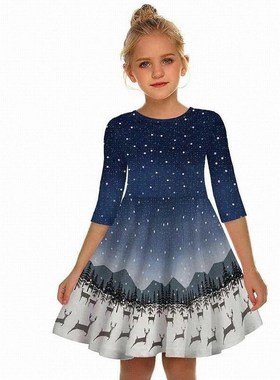 Baby Girls Summer Dress Floral Print Party Dresses For Kids