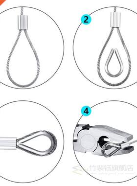 30M Wire Rope Cable Hooks Hanging Kit Flexible PVC Coated St