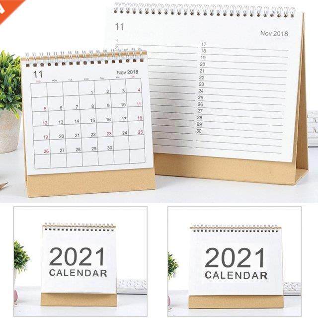 2021 Simple Desktop endar English Coil Daily Monthly Plan