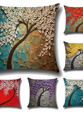 Multi Color Florl Printed Cushion Flower On The Wll Pillow